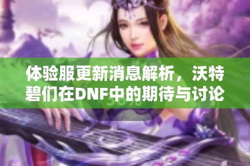 体验服更新消息解析，沃特碧们在DNF中的期待与讨论