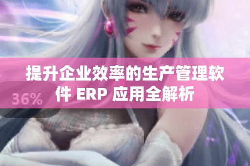 提升企业效率的生产管理软件 ERP 应用全解析