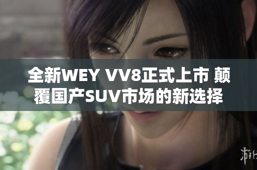 全新WEY VV8正式上市 颠覆国产SUV市场的新选择