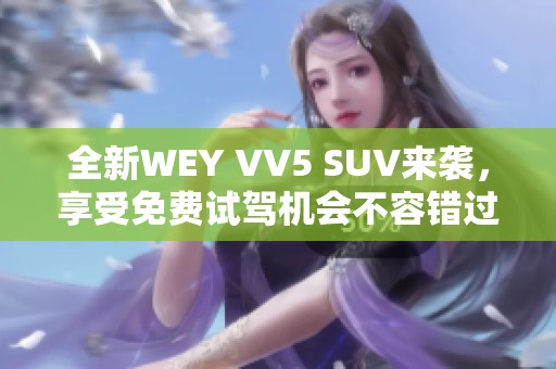 全新WEY VV5 SUV来袭，享受免费试驾机会不容错过