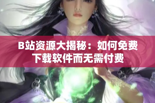 B站资源大揭秘：如何免费下载软件而无需付费