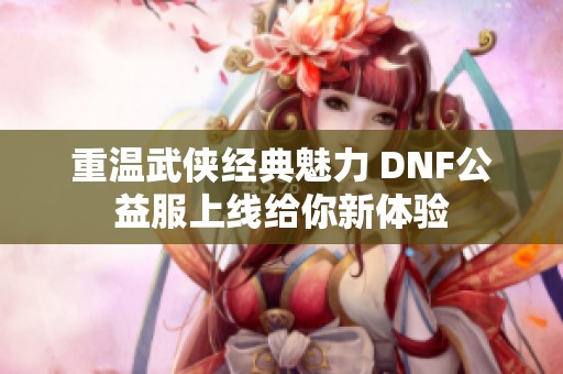 重温武侠经典魅力 DNF公益服上线给你新体验