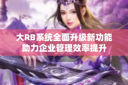 大RB系统全面升级新功能助力企业管理效率提升