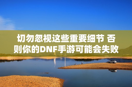 切勿忽视这些重要细节 否则你的DNF手游可能会失败