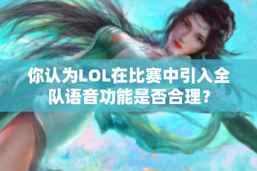 你认为LOL在比赛中引入全队语音功能是否合理？