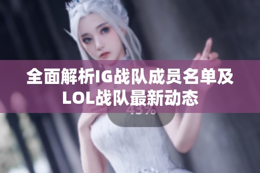 全面解析IG战队成员名单及LOL战队最新动态