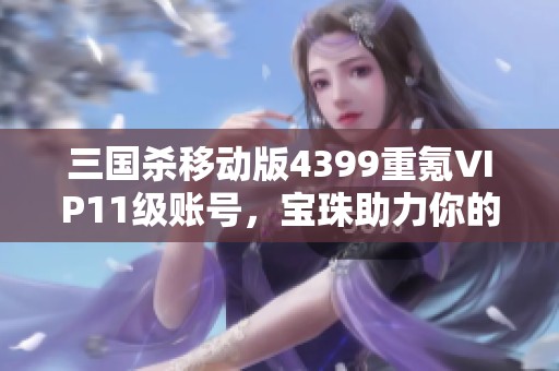 三国杀移动版4399重氪VIP11级账号，宝珠助力你的战斗之路