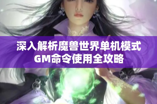 深入解析魔兽世界单机模式GM命令使用全攻略