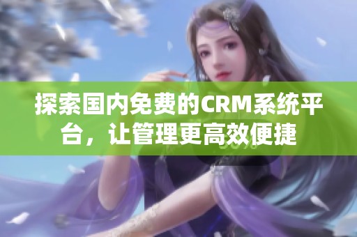 探索国内免费的CRM系统平台，让管理更高效便捷